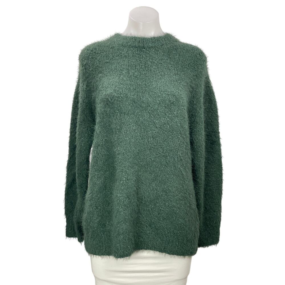 NEW Marine Layer Women's Green Wool Long Sleeve Mock Neck Sweater Top Size S